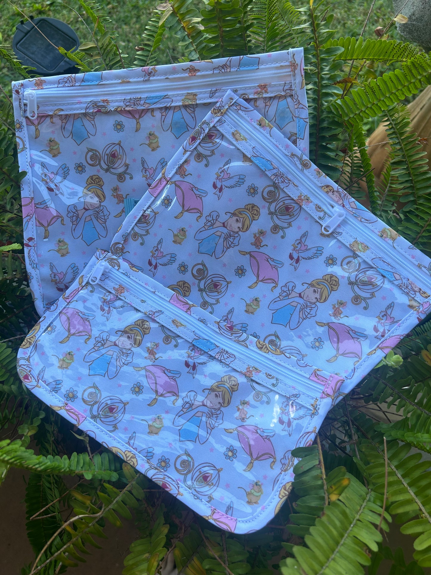 Three Piece Zippered Pouch Set