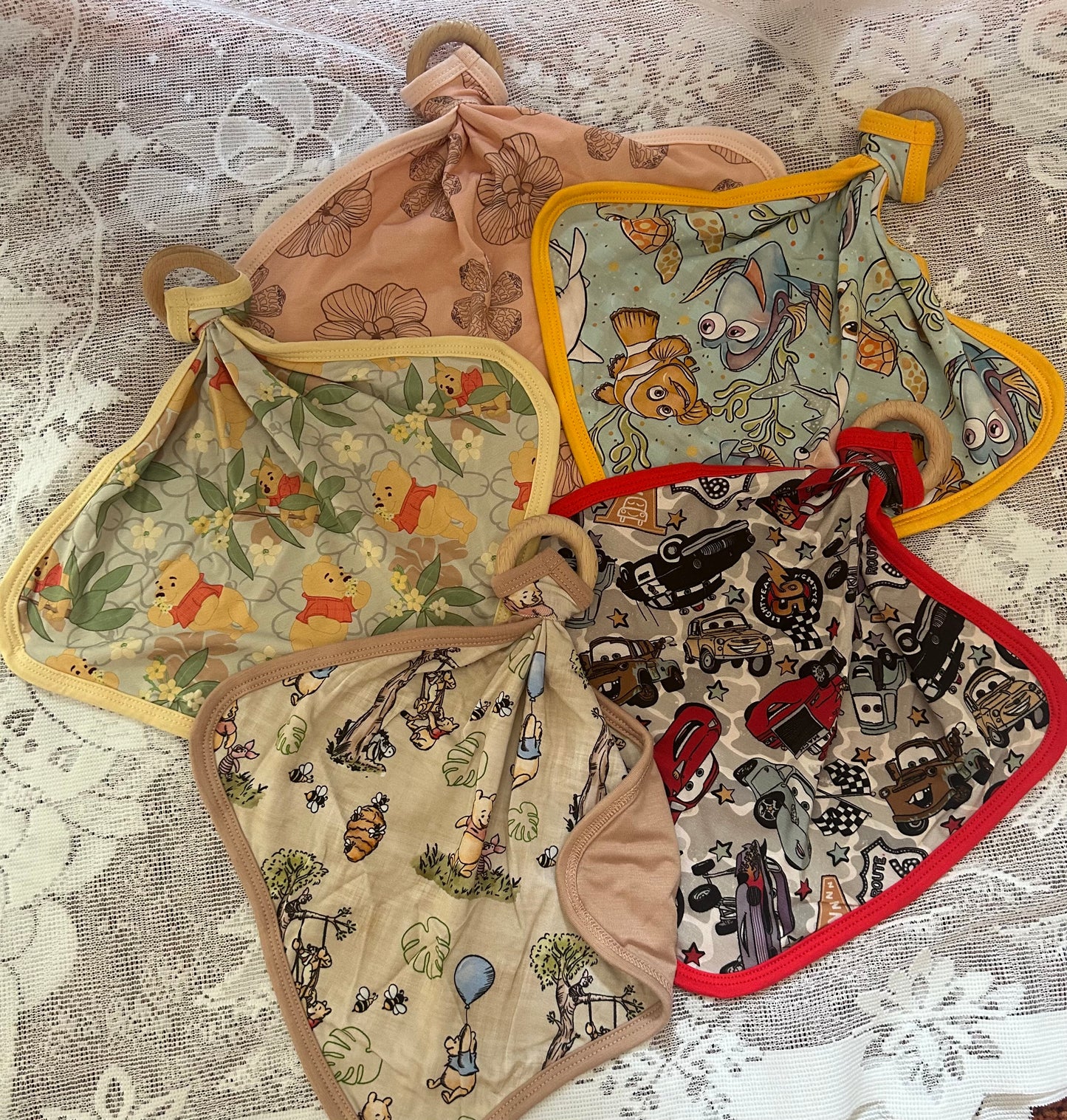 Teething burp cloth