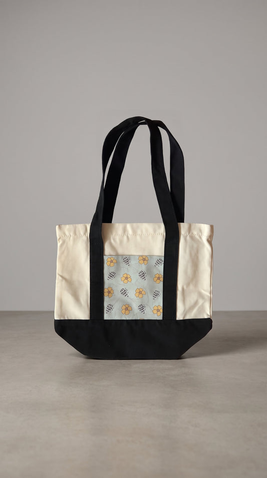 Trader Joes' inspired mini canvas tote bag
