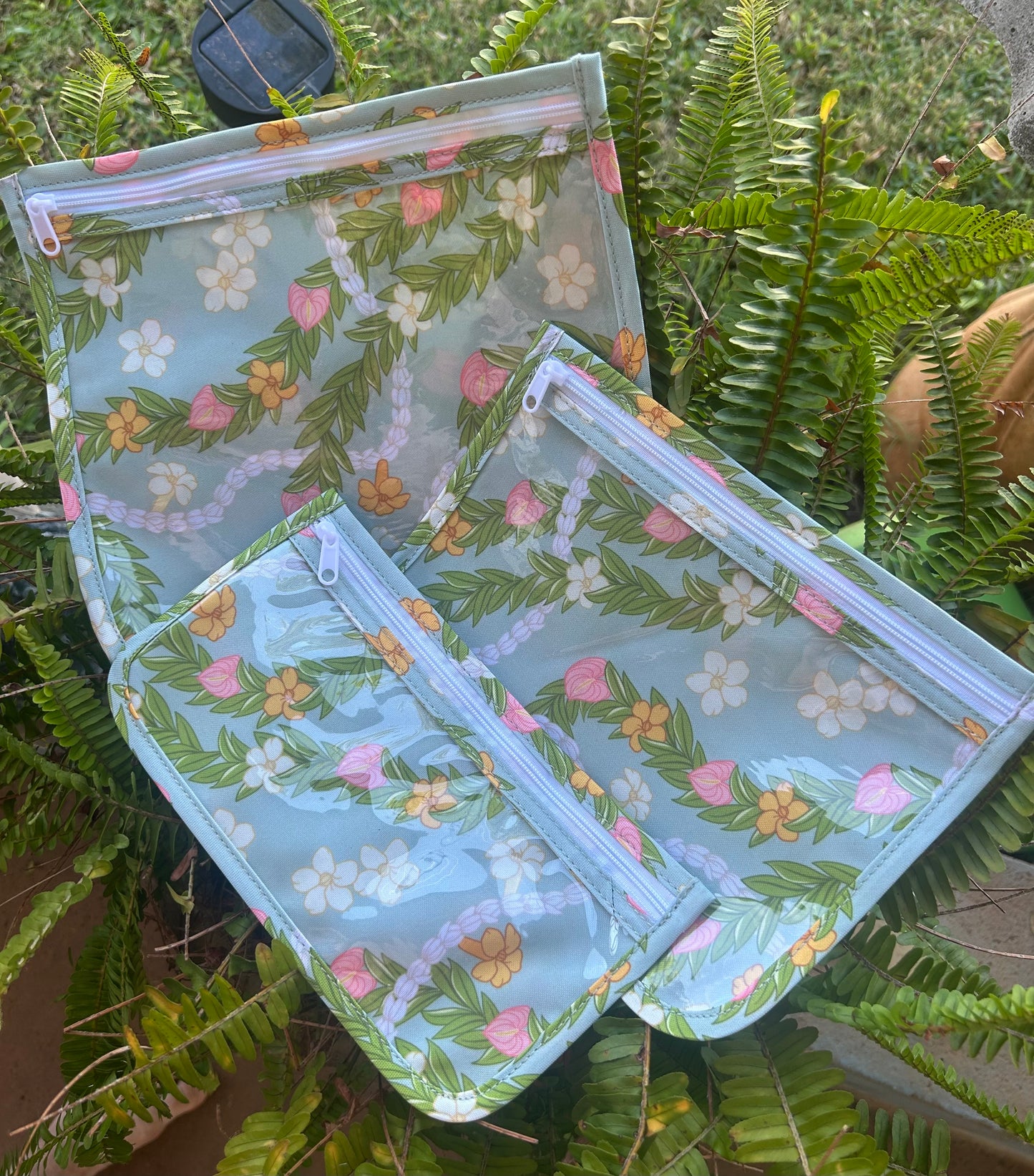 Three Piece Zippered Pouch Set