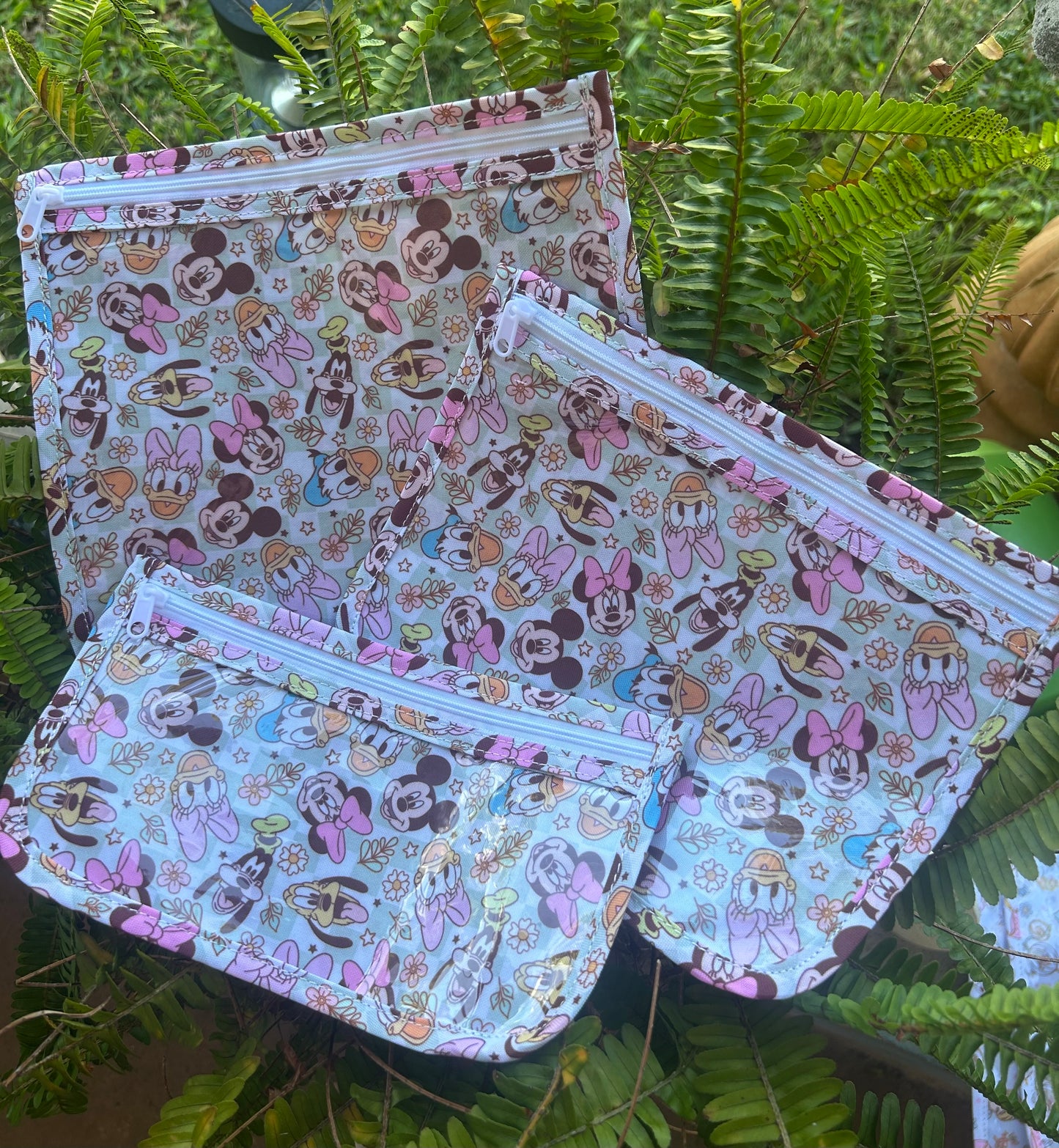 Three Piece Zippered Pouch Set