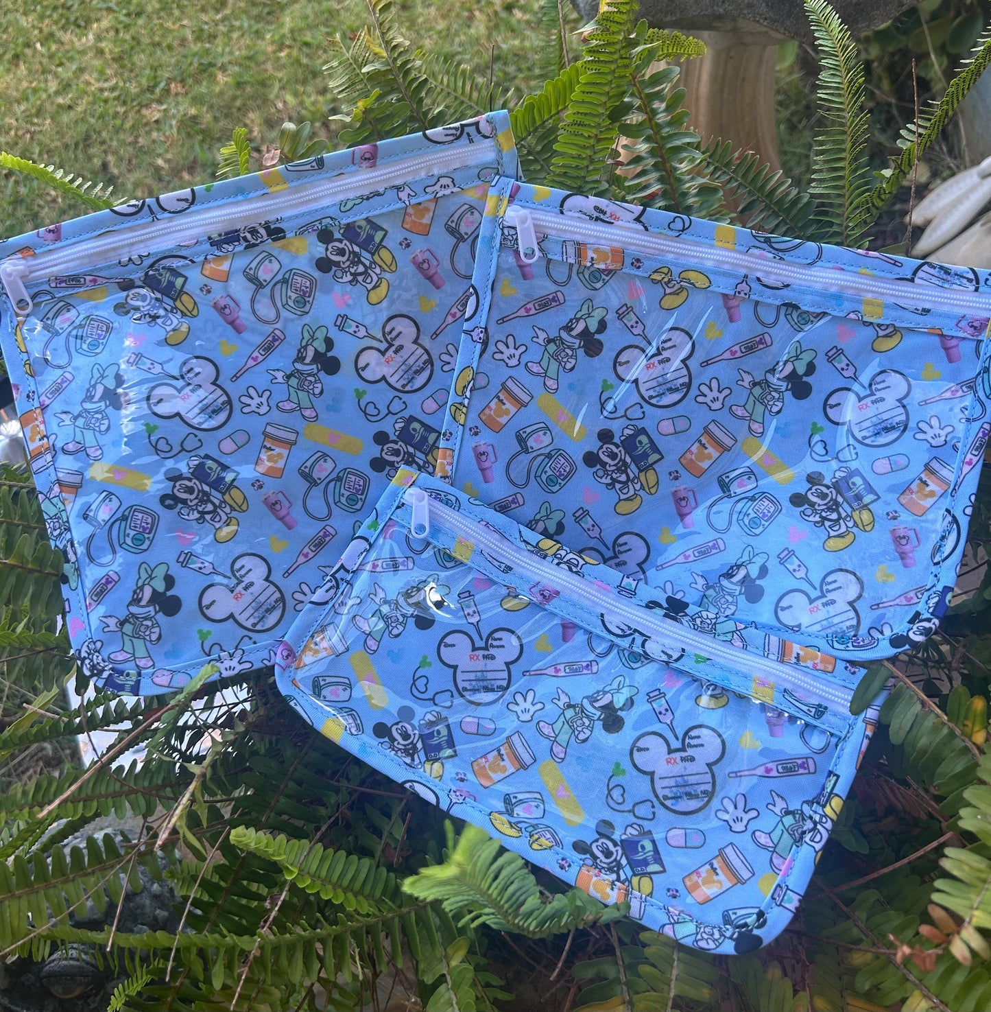 Three Piece Zippered Pouch Set
