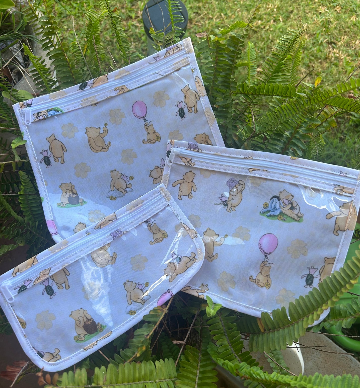Three Piece Zippered Pouch Set