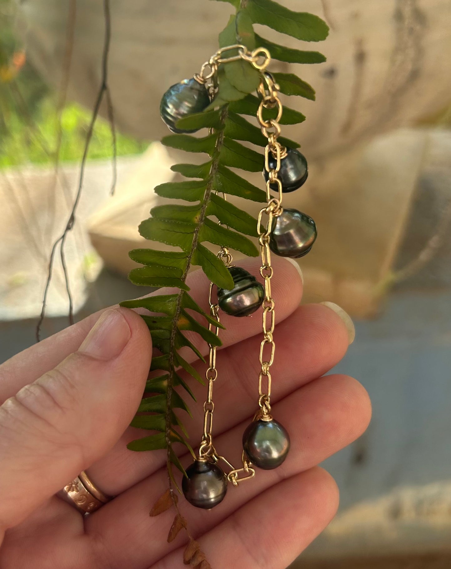 14K Gold Filled Tahitian Pearl Bracelet