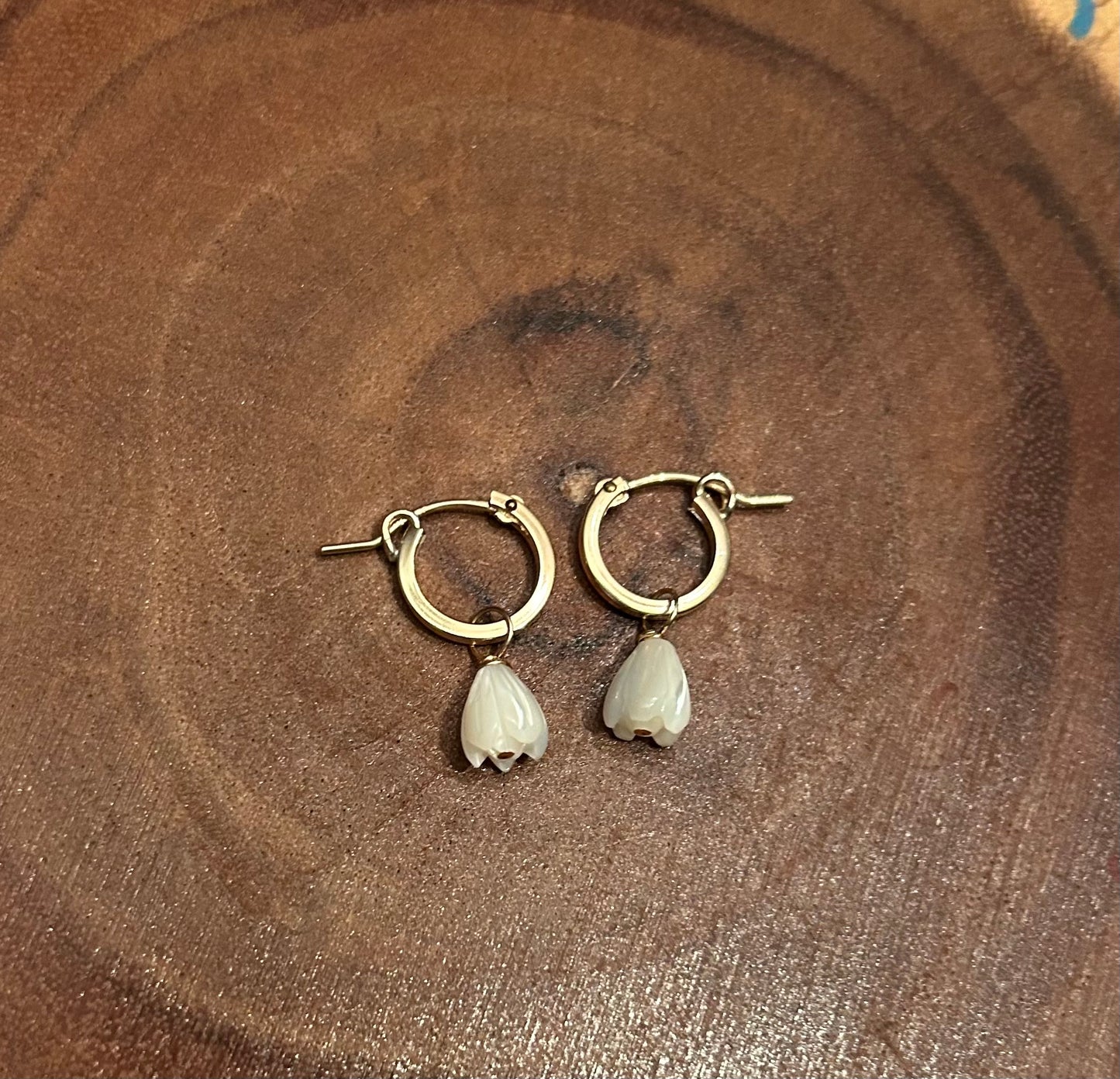 14K Gold Filled Pikake Hoops/huggies