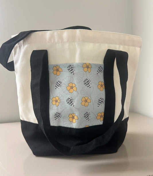 Trader Joes' inspired mini canvas tote bag....SALE