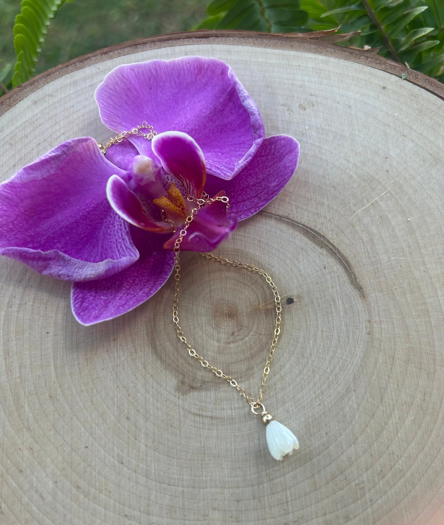 14K gold filled pikake necklace