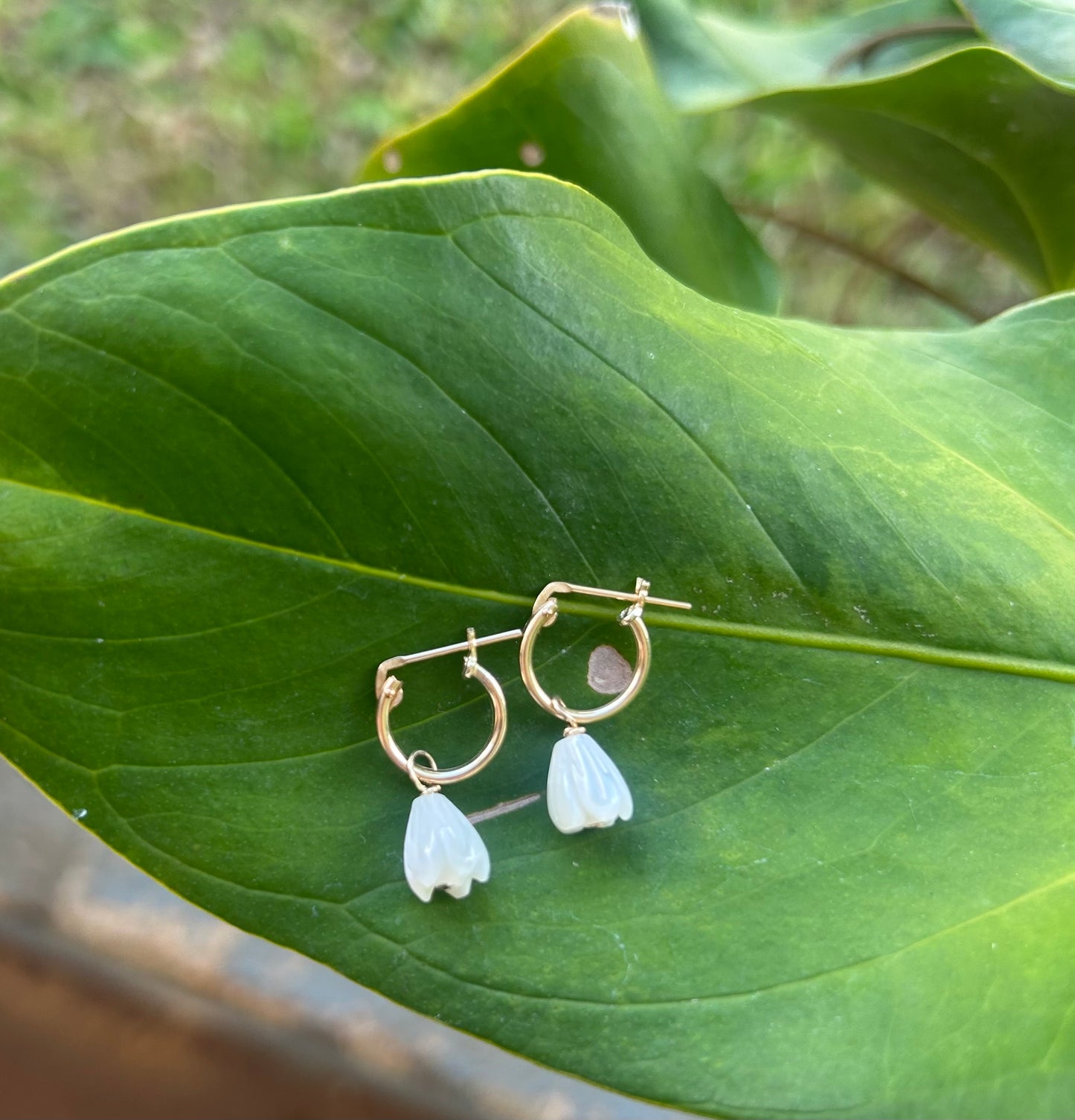 14K Gold Filled Pikake Hoops/huggies
