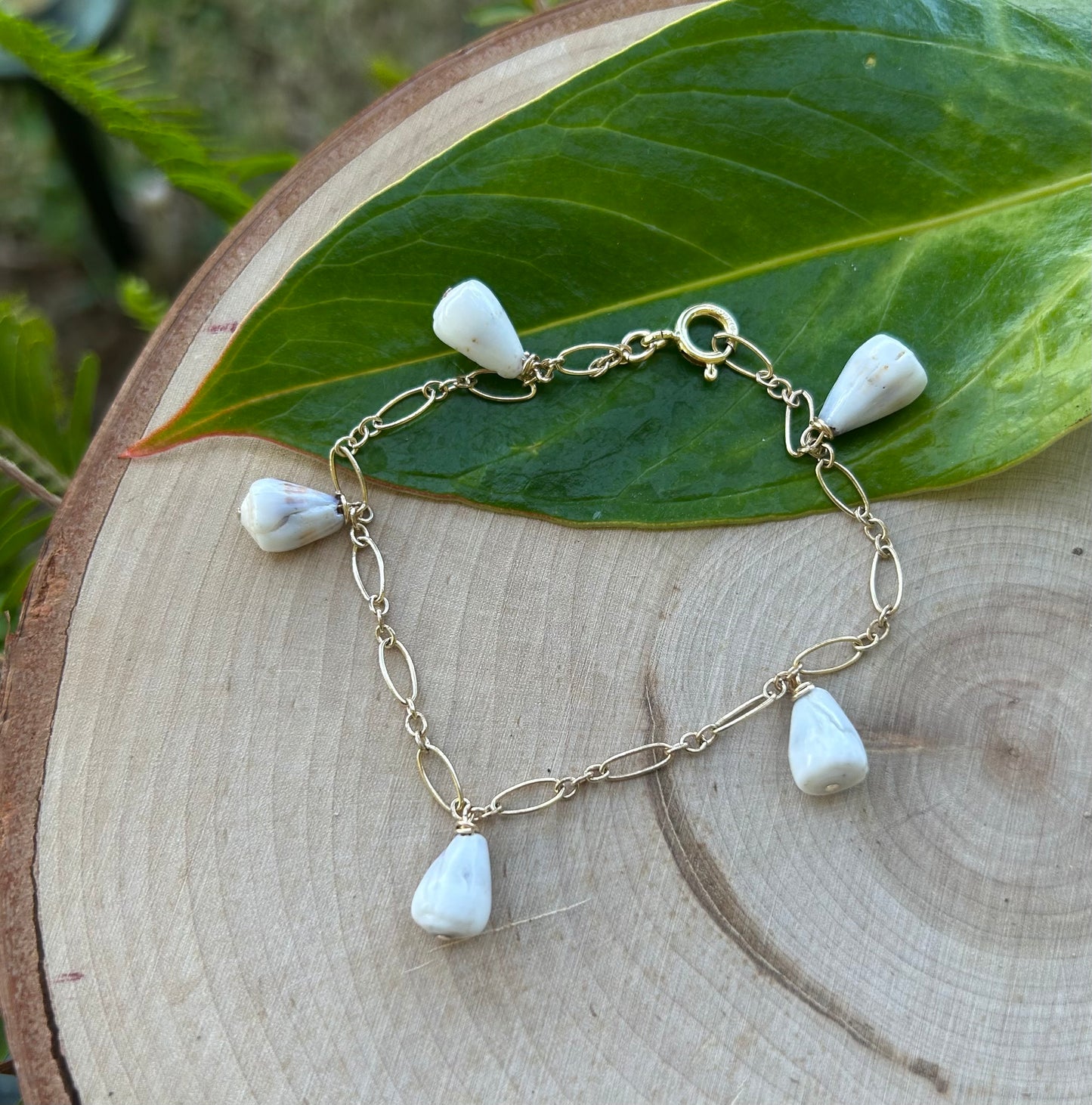 14K gold filled cone shell bracelet